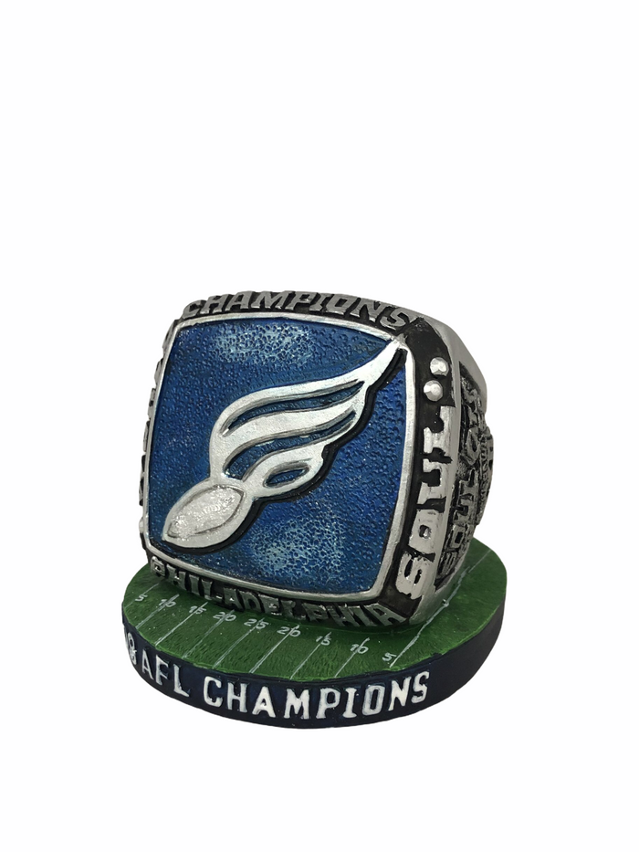 PHILADELPHIA SOUL 2008 AFL CHAMPIONS RING PAPERWEIGHT SGA