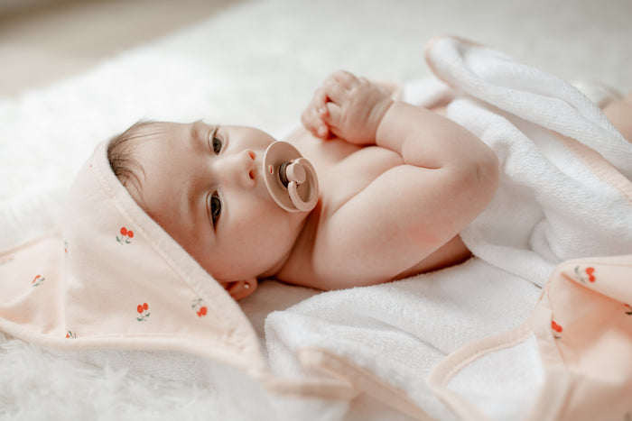 Pink Cherries Hooded Towel & Washcloth