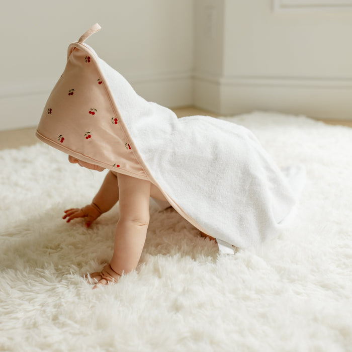 Pink Cherries Hooded Towel & Washcloth