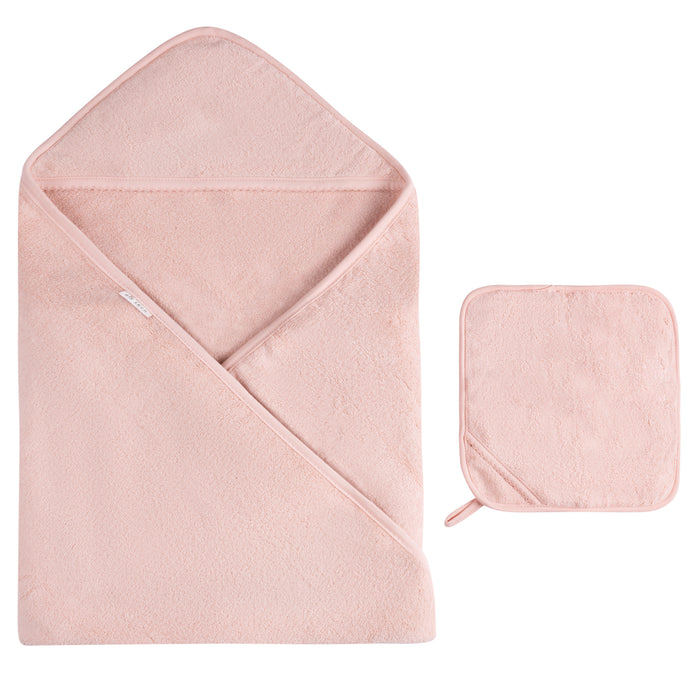 Pink Hooded Towel & Washcloth