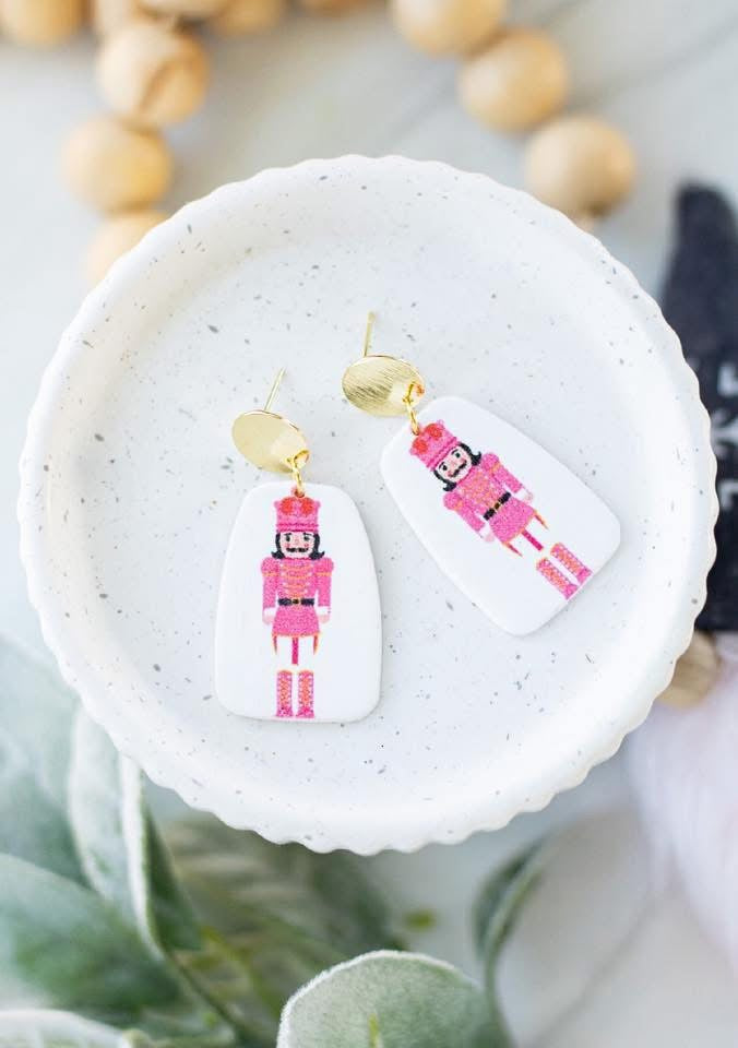 Pink Nutcracker dangles