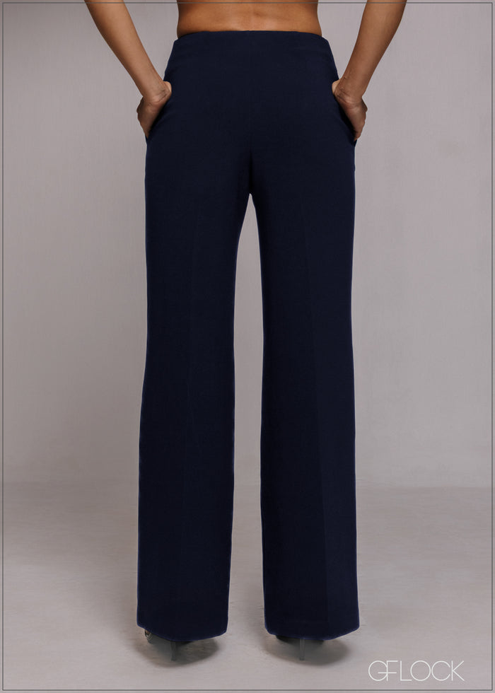Pintuck Detail Bootleg Pant - 220526