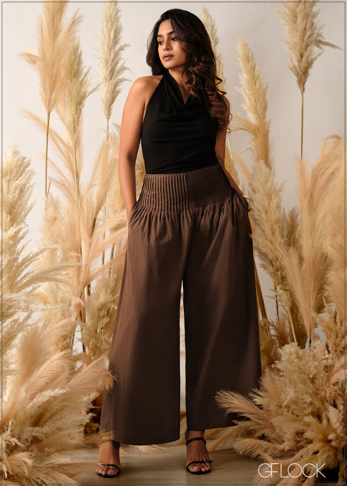 Pintuck Detail Culotte Pant - 240626