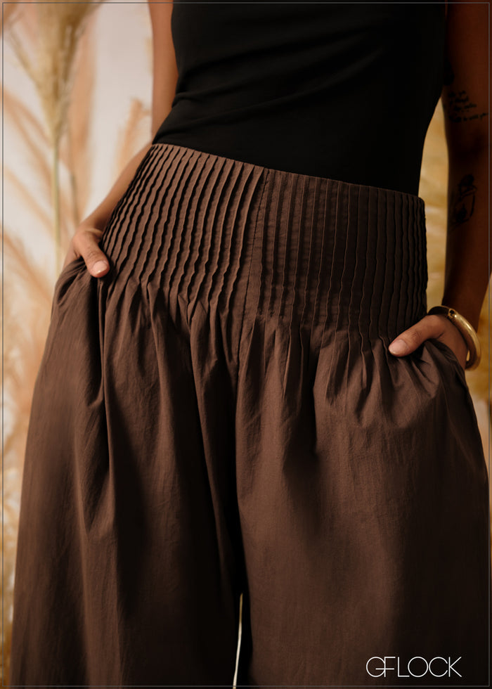Pintuck Detail Culotte Pant - 240626