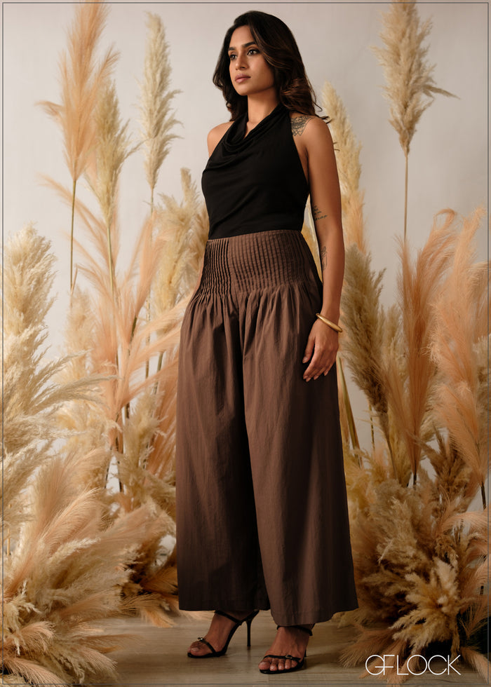 Pintuck Detail Culotte Pant - 240626