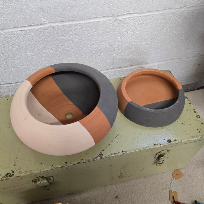 Planter - Terra Cotta Black/White/Orange
