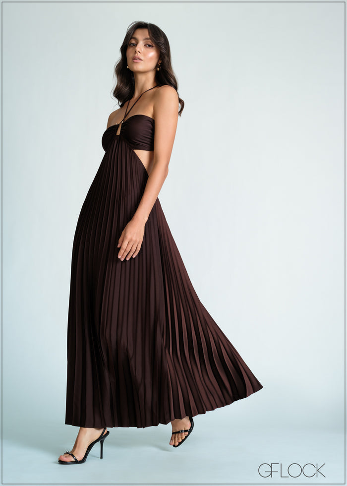 Pleated Bustier Detail Maxi Dress - 170726