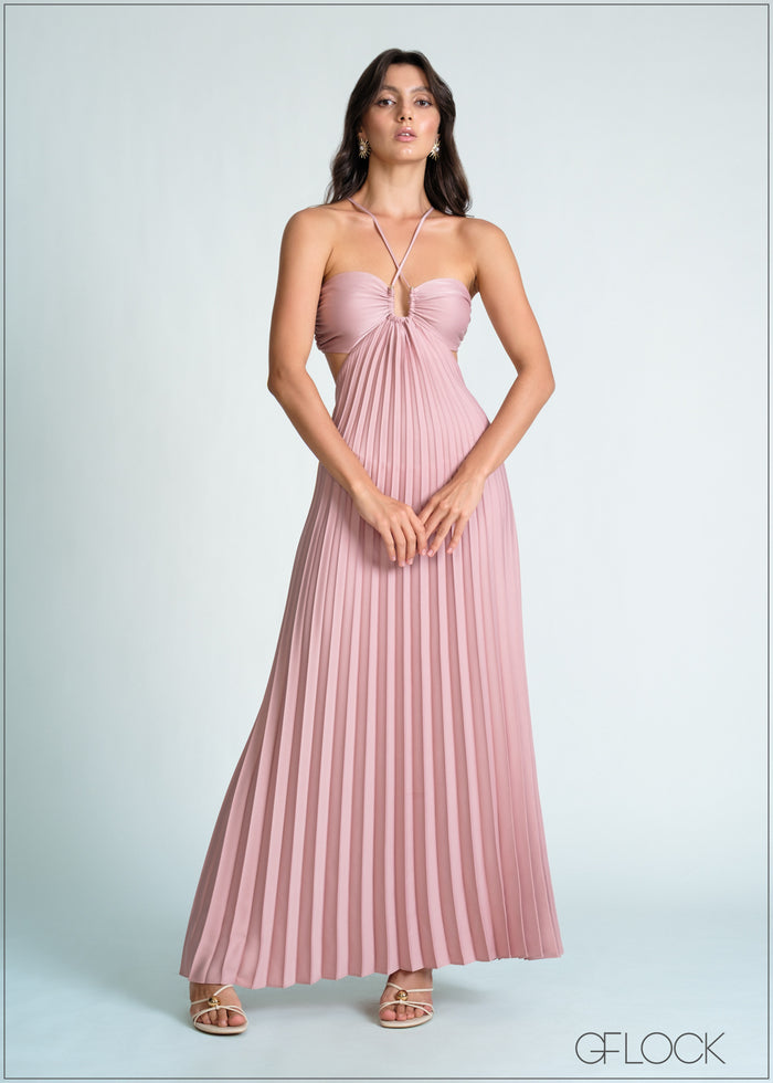 Pleated Bustier Detail Maxi Dress - 170726