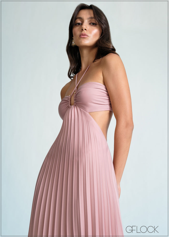 Pleated Bustier Detail Maxi Dress - 170726