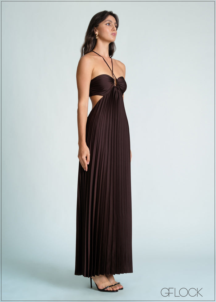 Pleated Bustier Detail Maxi Dress - 170726