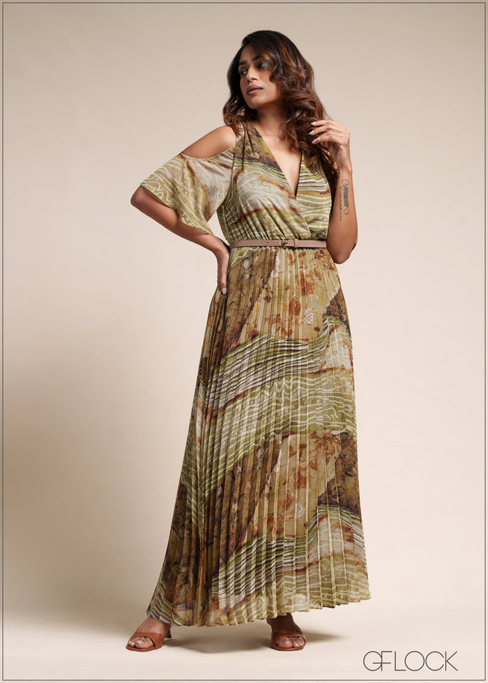 Pleated Maxi Dress - 110526