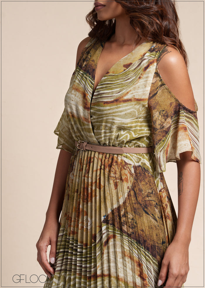 Pleated Maxi Dress - 110526