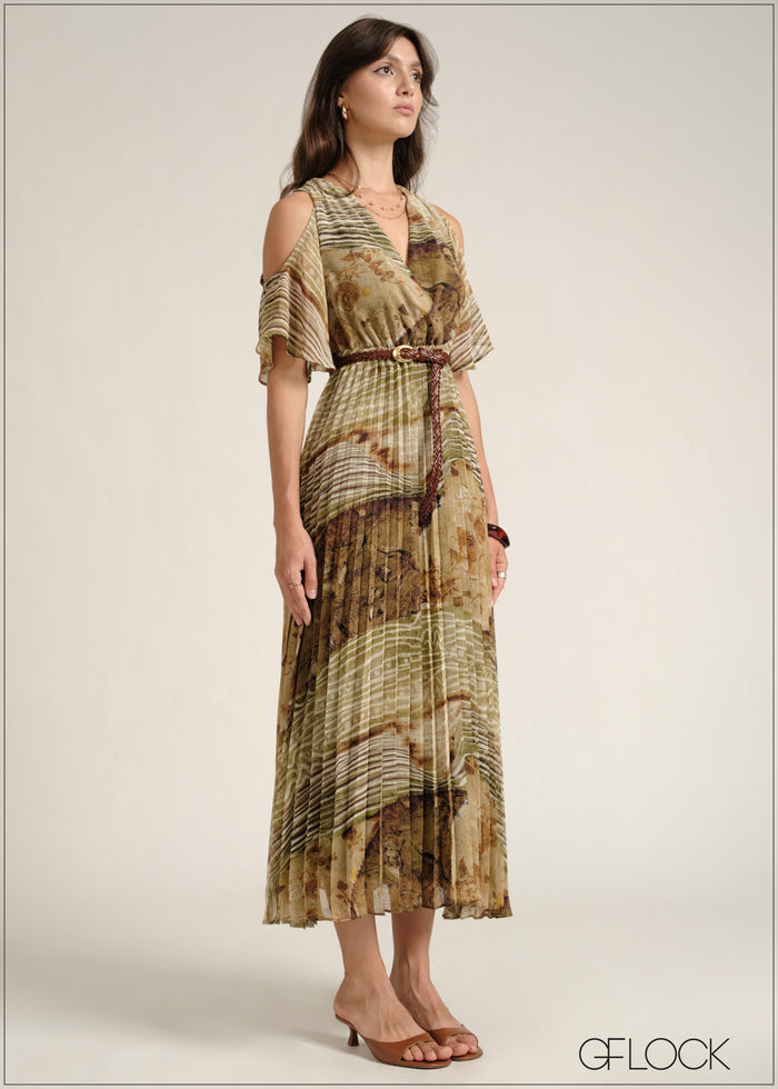 Pleated Maxi Dress - 110526