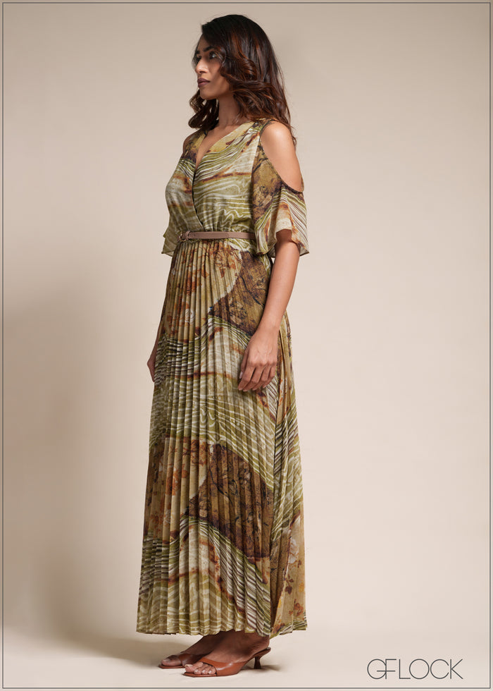 Pleated Maxi Dress - 110526