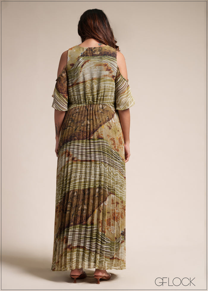 Pleated Maxi Dress - 110526