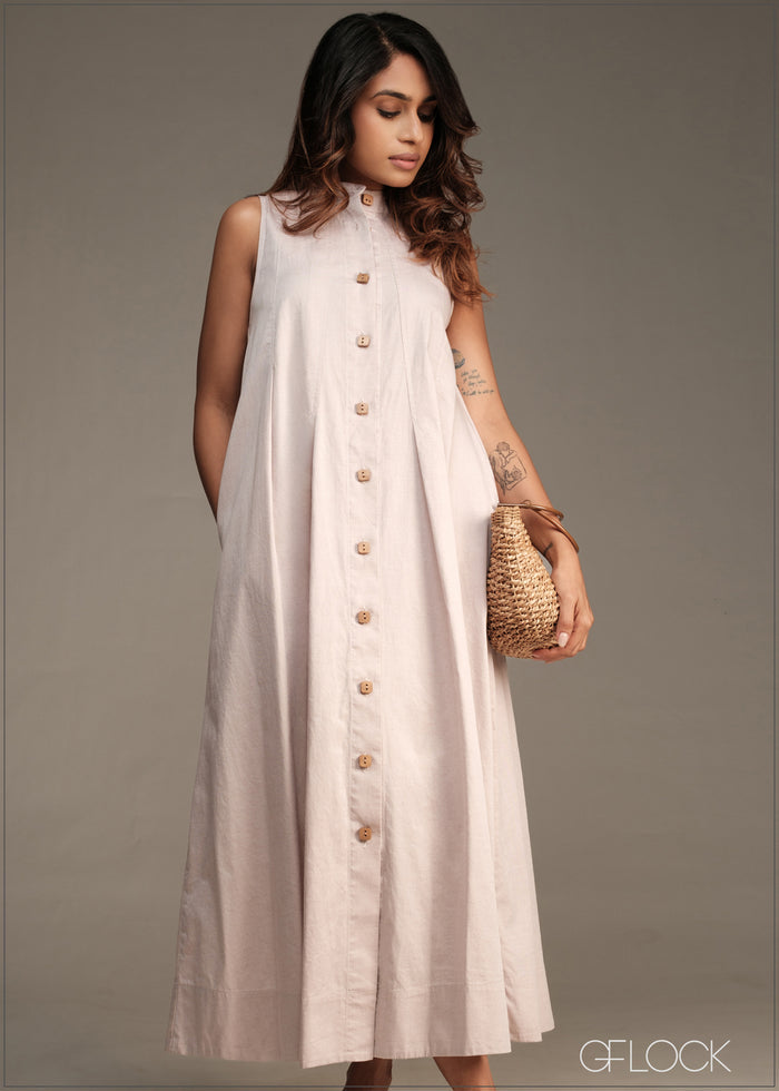 Pleated Midi Dress - 100426