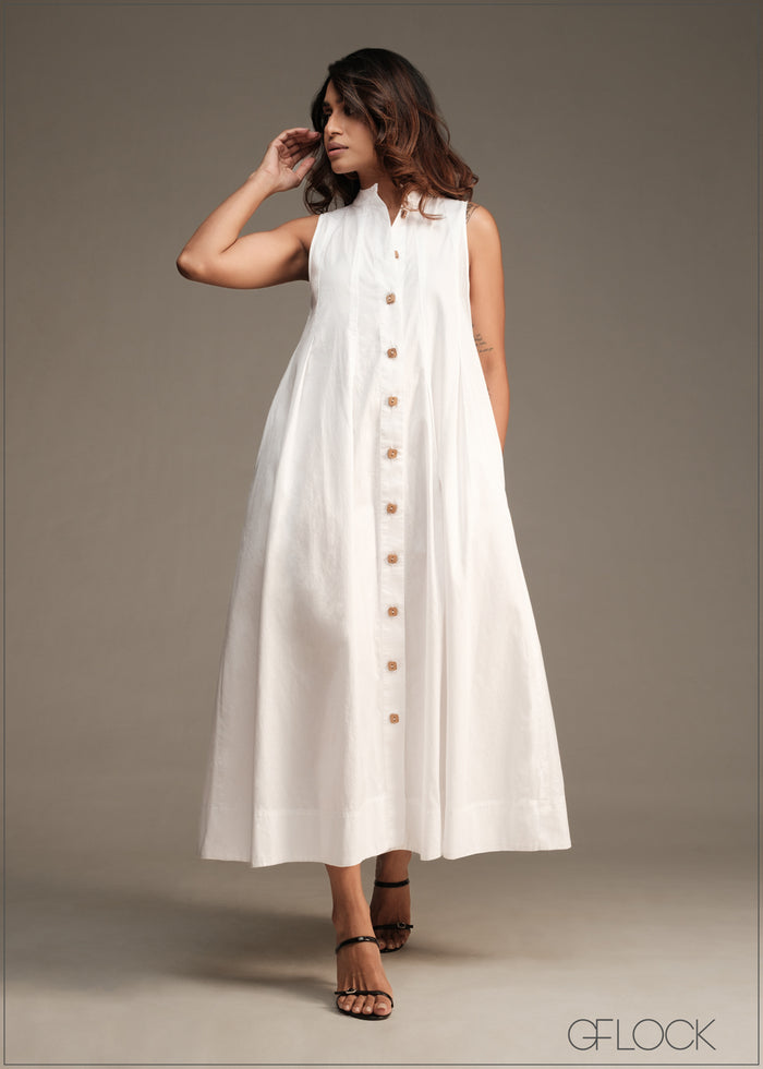 Pleated Midi Dress - 100426