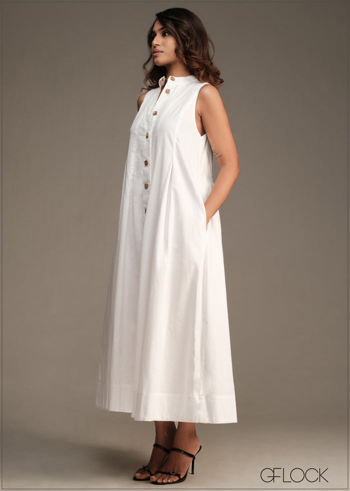 Pleated Midi Dress - 100426