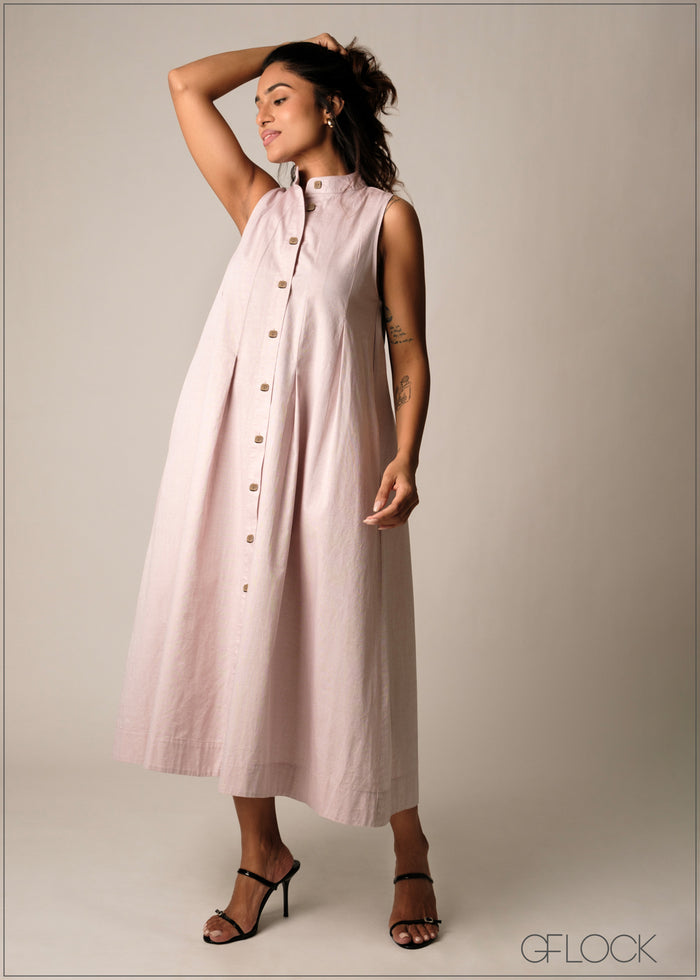 Pleated Midi Dress - 100426