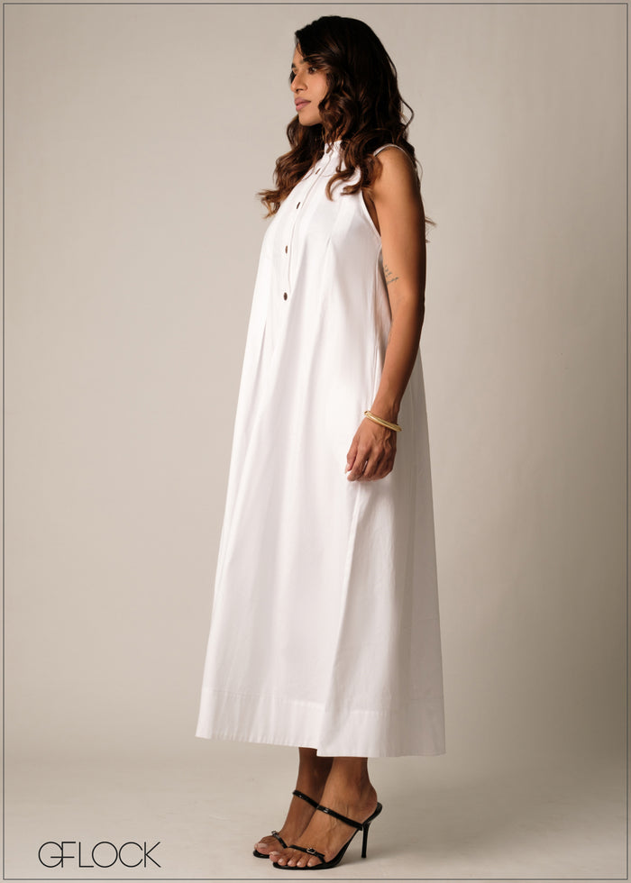 Pleated Midi Dress - 100426