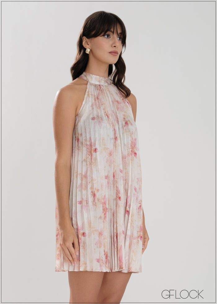 Pleated Mini Dress - 050626