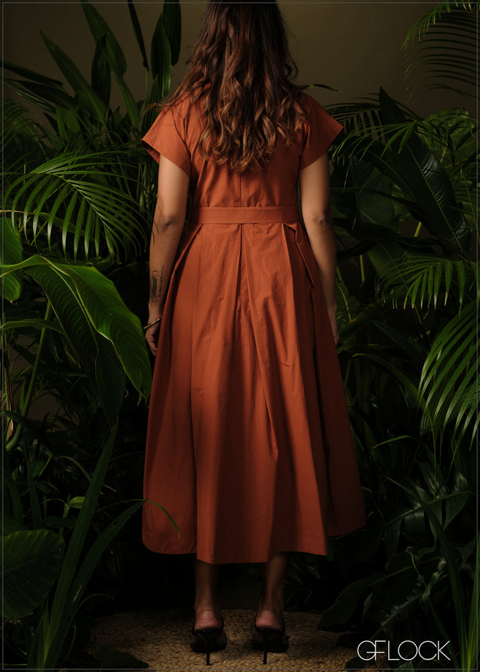 Pleated Shirt Dress - 210326