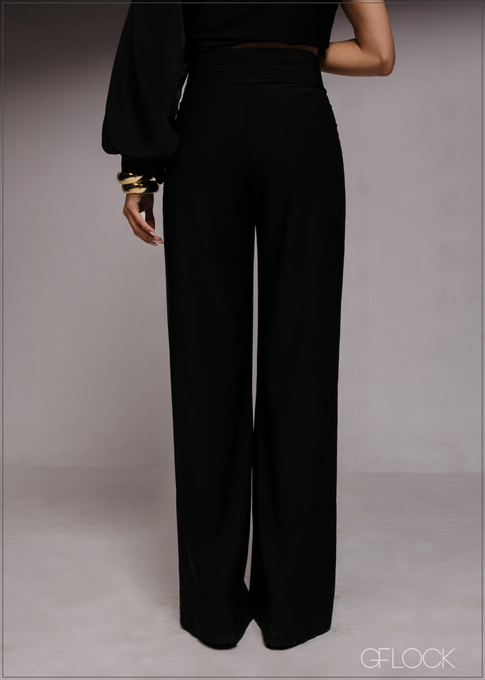 Pleated Wide Leg Pants - 220526