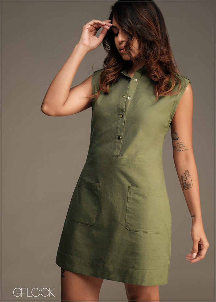 Pocket Detail Dress - 100426