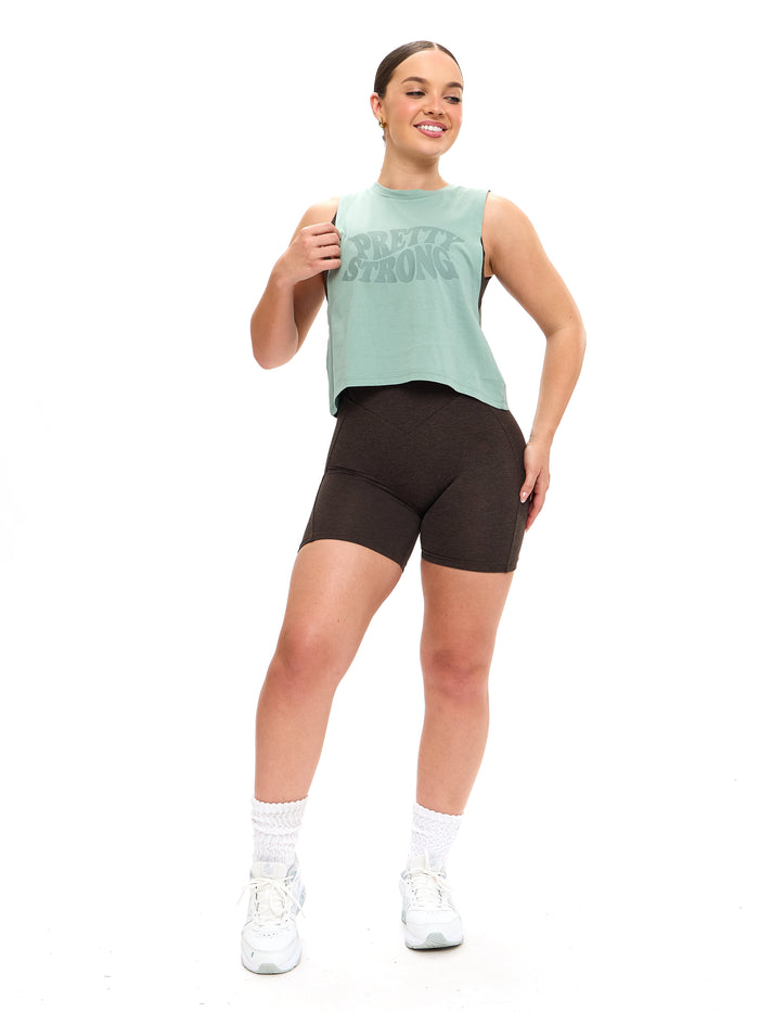 Pretty Crop Tank - Arctic Moss