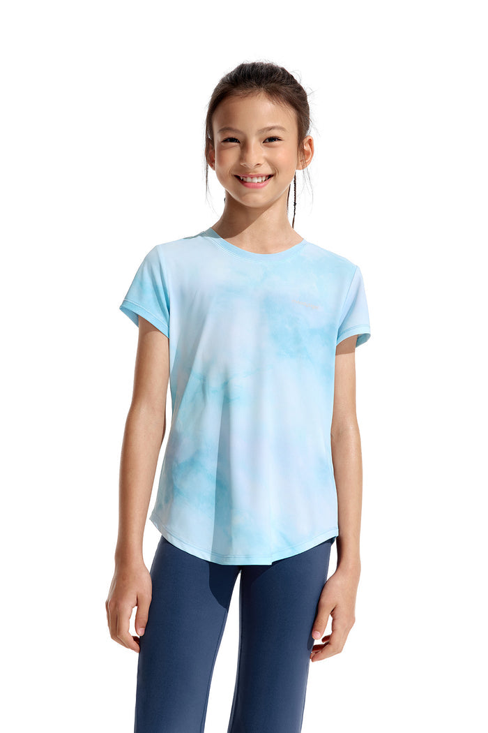 Printed Short Sleeves **Variegated Blue**