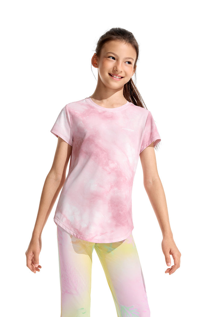 Printed Short Sleeves **Variegated Pink**