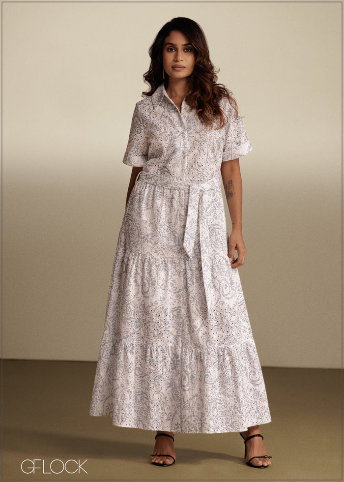 Printed Cutlawn Dress - women’s dress alternate view - GFLOCK Sri Lanka