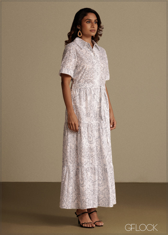 Printed Cutlawn Dress - women’s dress alternate view - GFLOCK Sri Lanka
