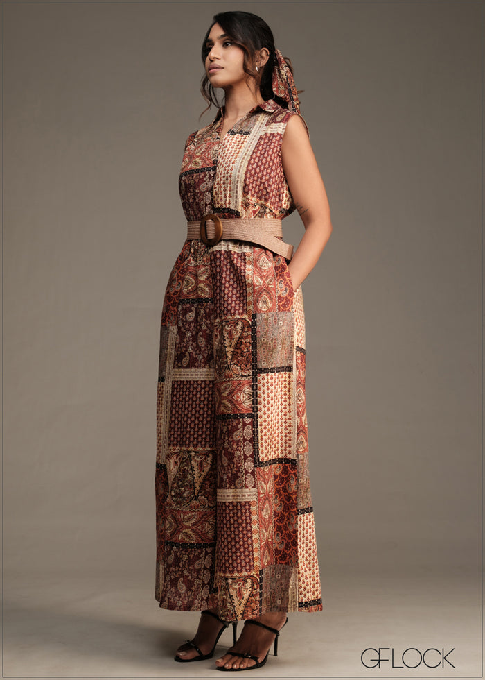 Printed Jumpsuit - women’s jumpsuit alternate view - GFLOCK Sri Lanka