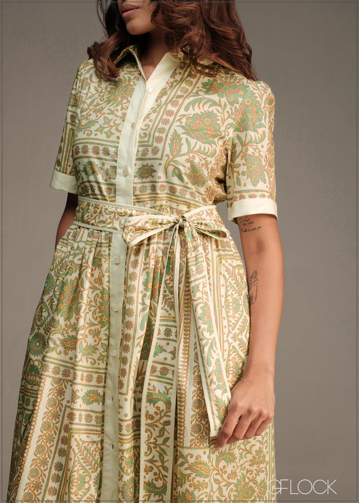 Printed Shirt Dress - 180526