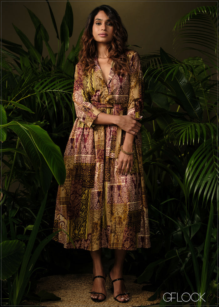Printed Shirt Dress - 210326