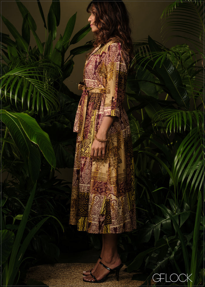 Printed Shirt Dress - 210326