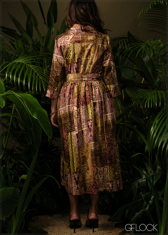 Printed Shirt Dress - 210326