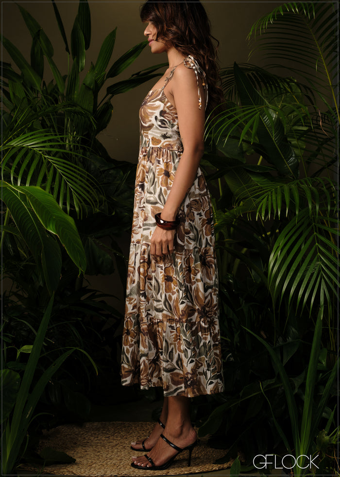 Printed Strappy Dress - 210326