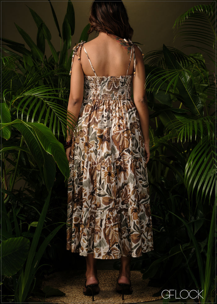 Printed Strappy Dress - 210326