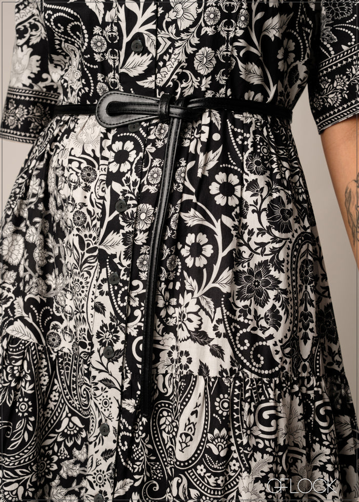 Printed Tiered Dress - 270326