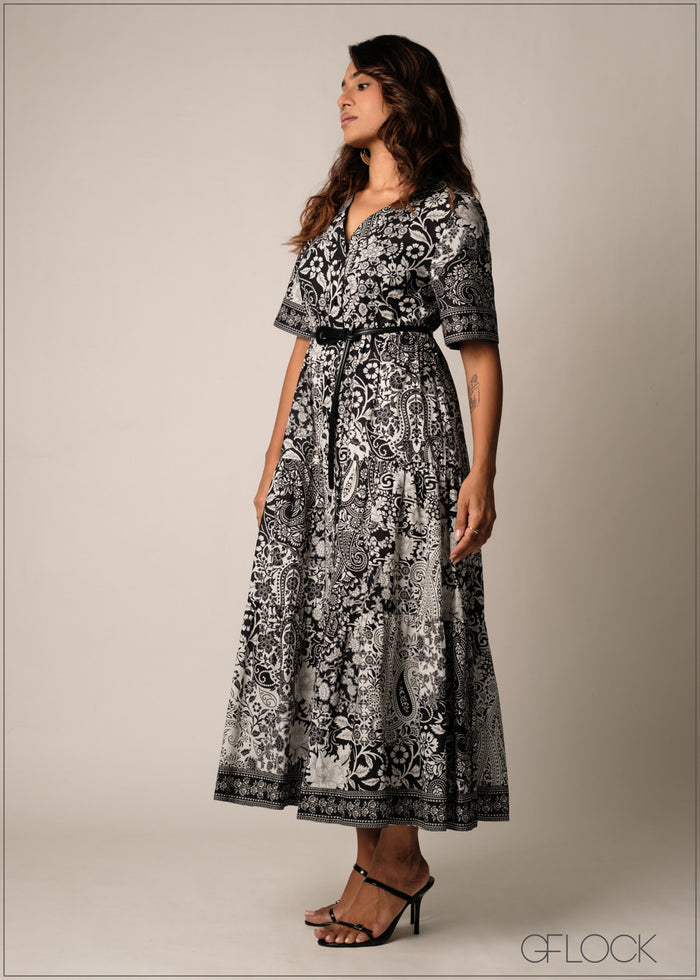 Printed Tiered Dress - 270326