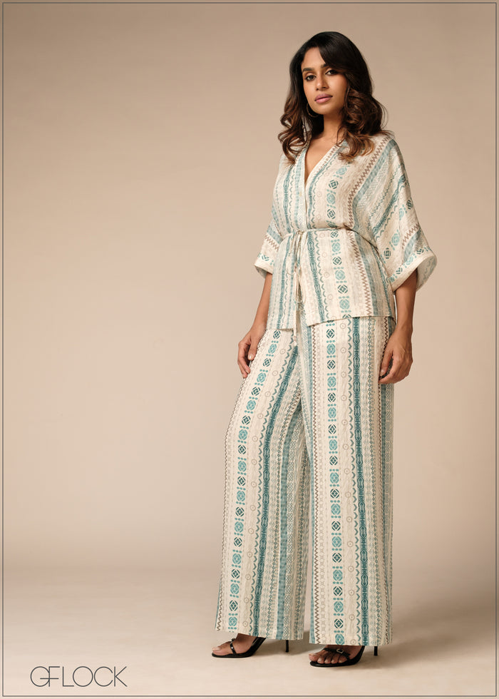 Printed Wide Leg Pant - 100426