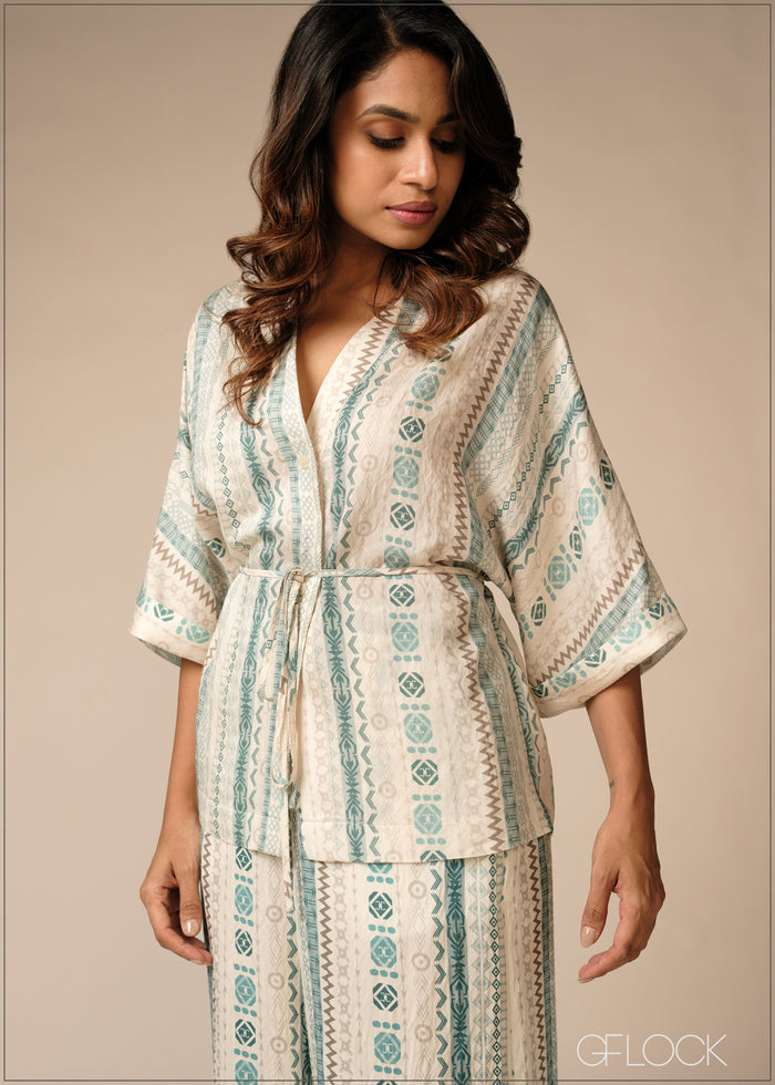 Printed Wide Leg Pant - 100426