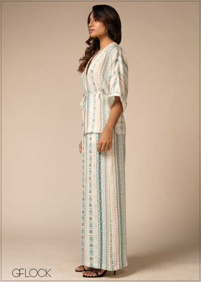 Printed Wide Leg Pant - 100426
