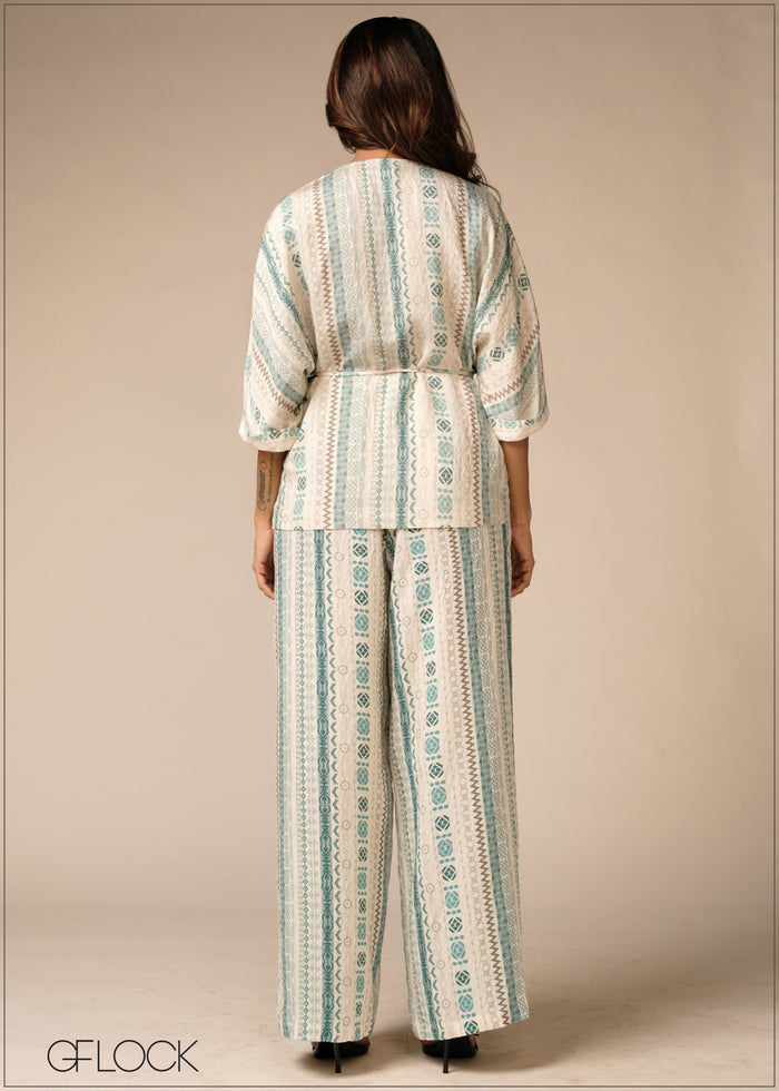 Printed Wide Leg Pant - 100426