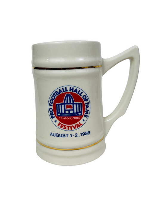 PRO FOOTBALL HALL OF FAME INTAGE 1986 STEIN BEER MUG HORNUG TARKENTON
