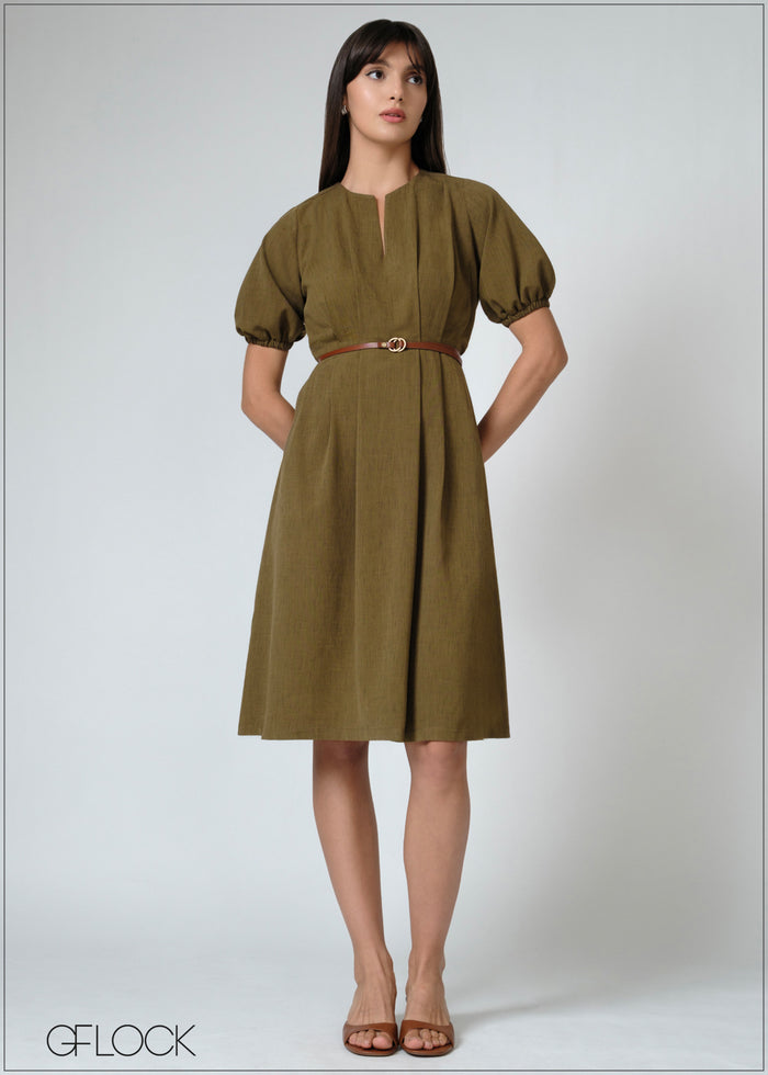 Puff Sleeve Dress - women’s dress at GFLOCK Sri Lanka