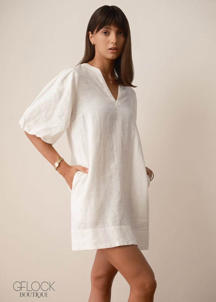 Puff Sleeve Mini Dress - 030426
