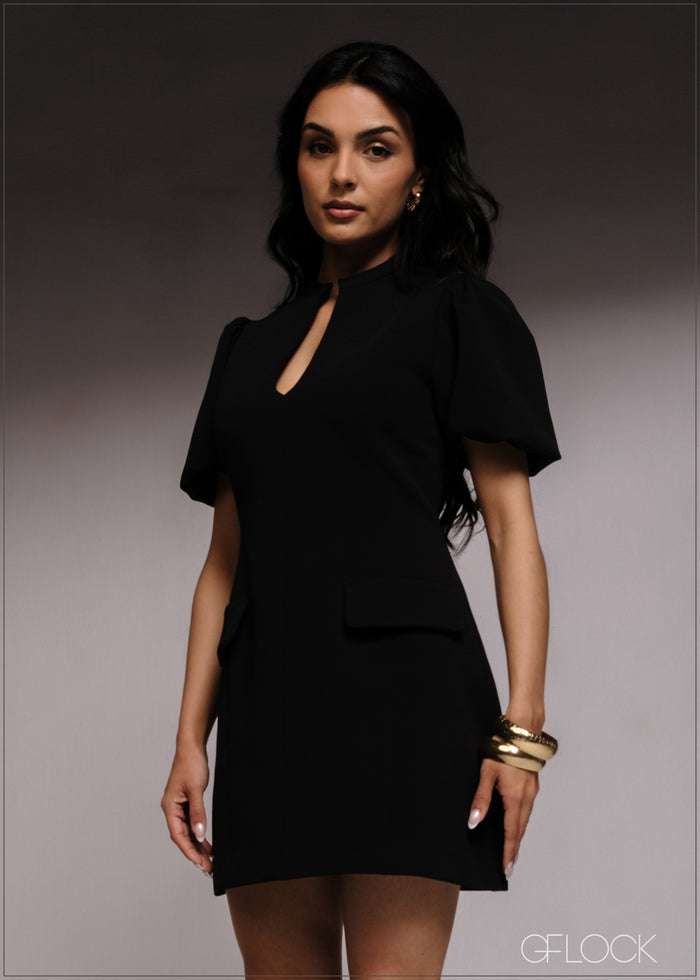 Puff Sleeve Mini Dress - 220526